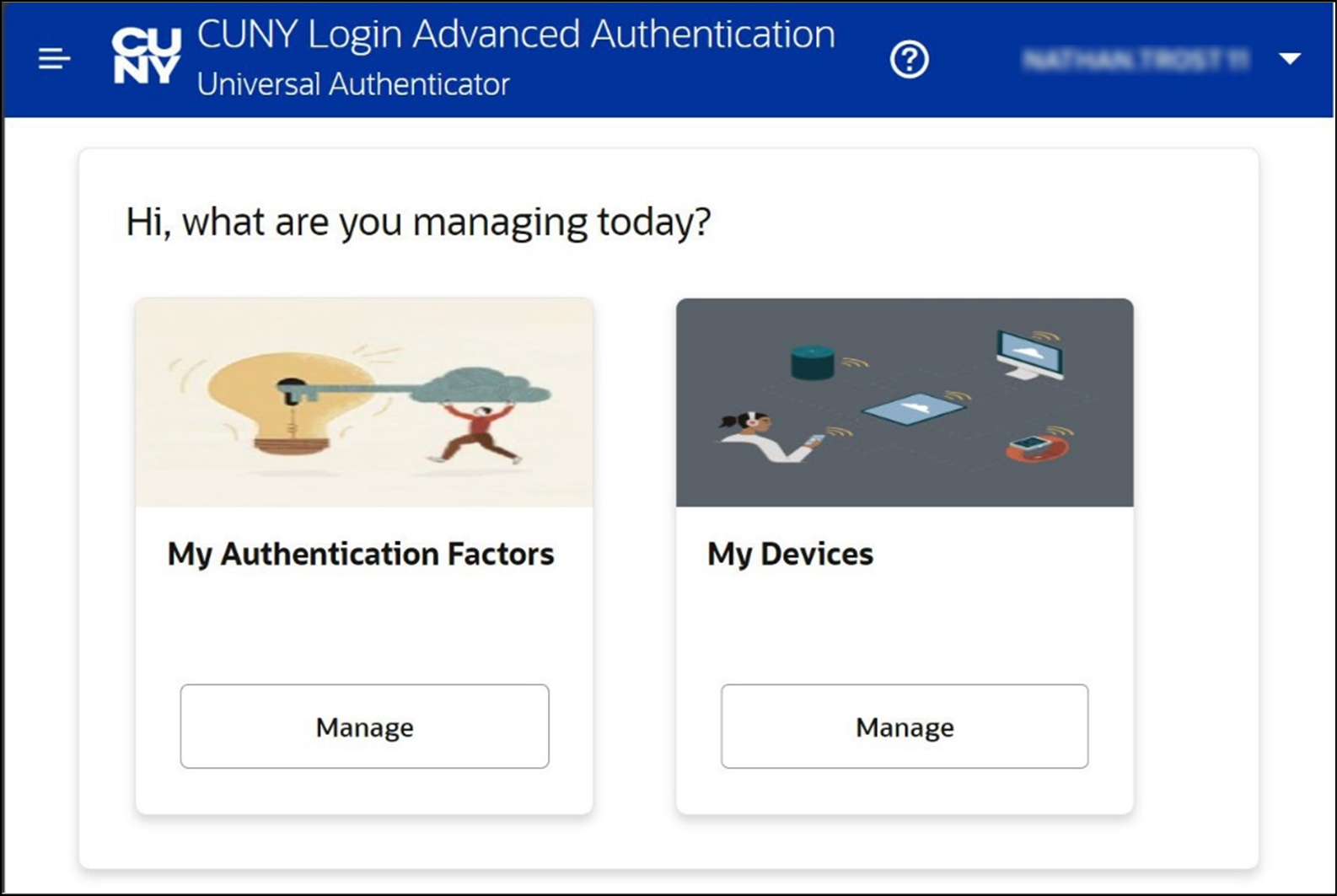 Hi, what are you managing today? page