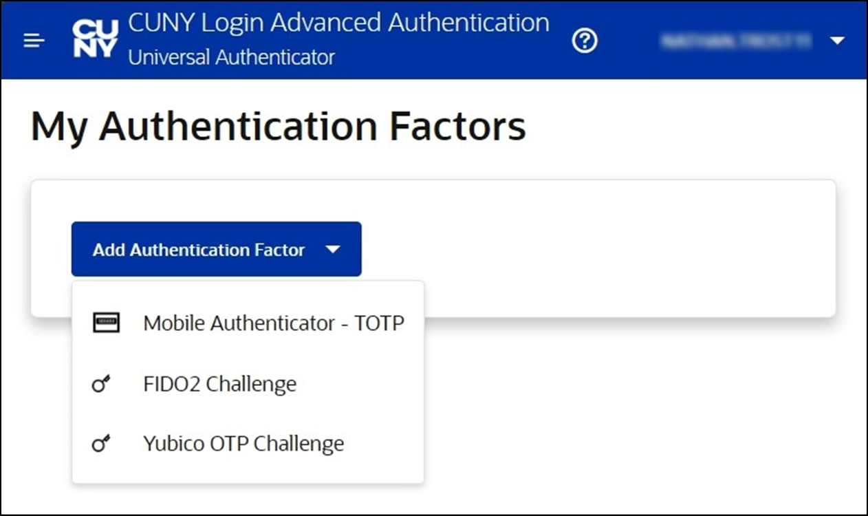Add Authentication Factor