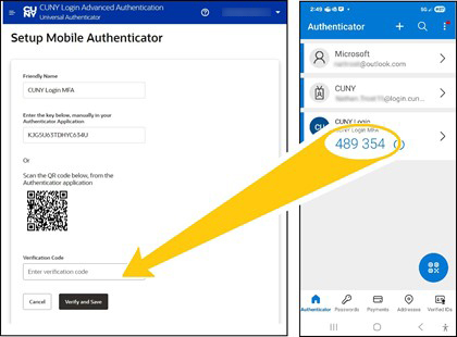 Verification Code field