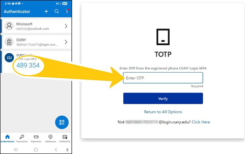 Enter OTP from Registered Phone