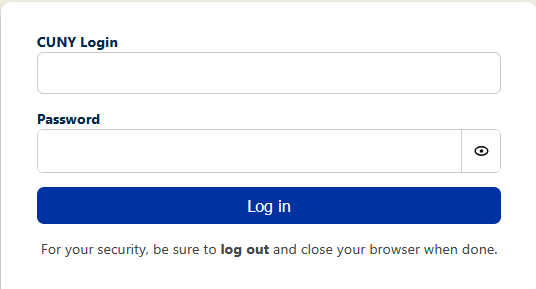 CUNY Login page